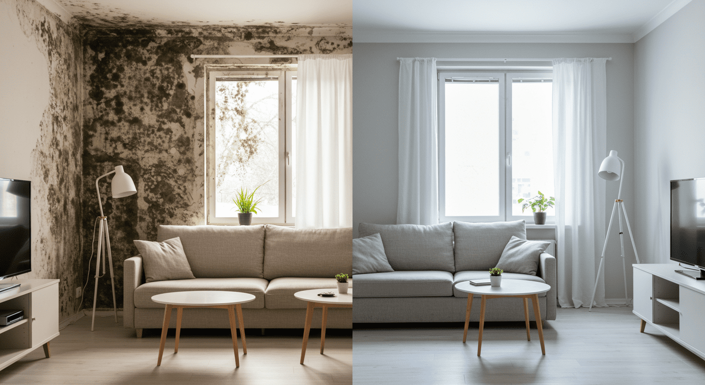 A happy family enjoying a clean, mold-free home